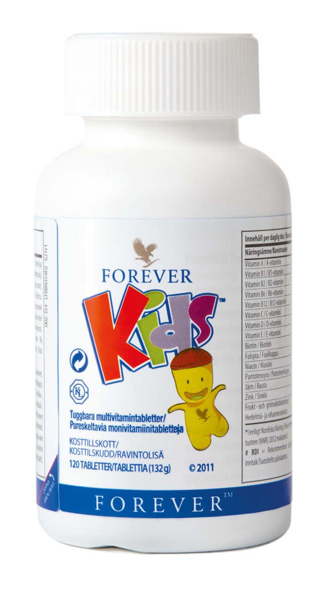 Forever Kids is a child-friendly dietary supplement with the key vitamins and minerals, all in a tasty chewing tablet.