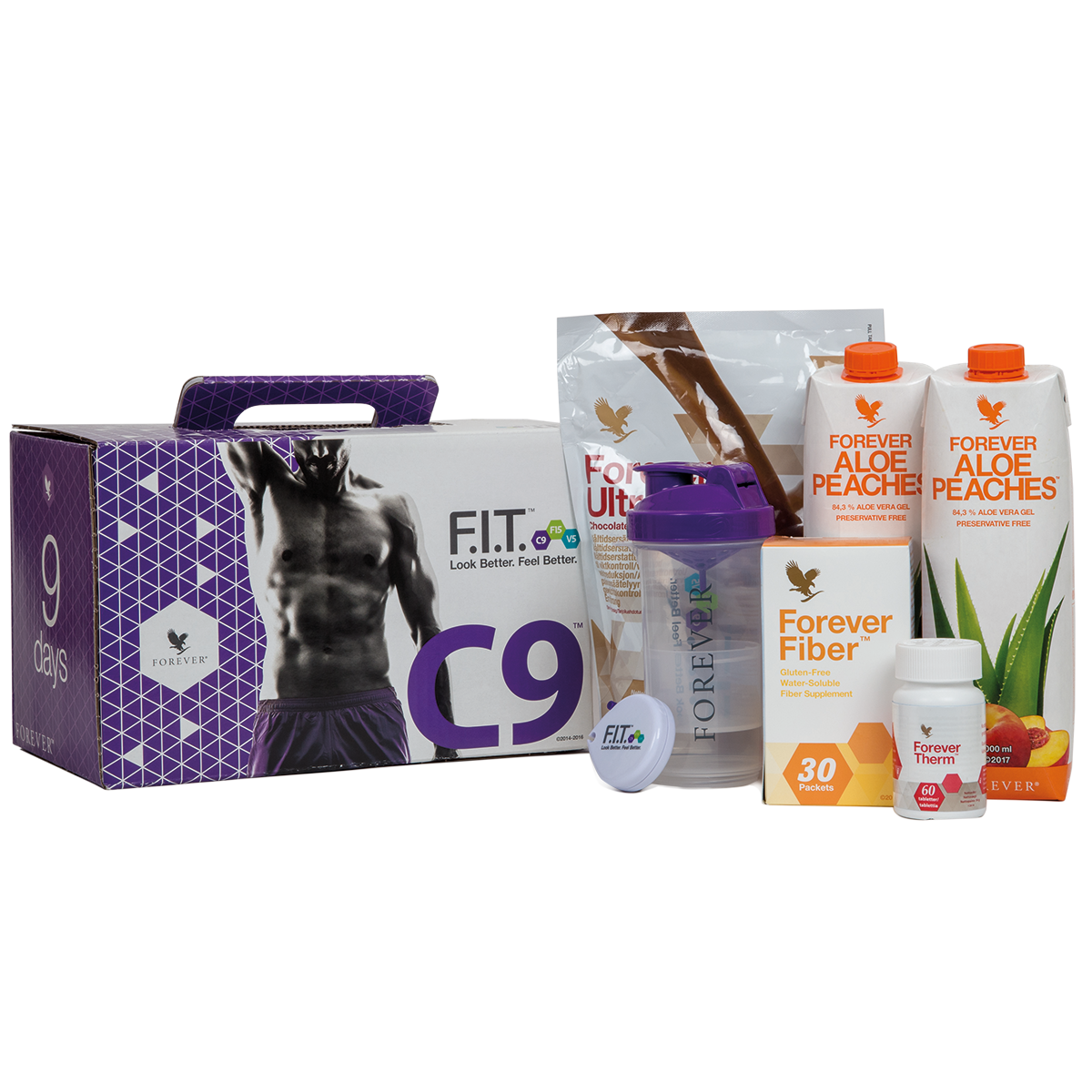 The C9 programme gives you Forever Ultra, Forever Therm, Forever Fiber and Forever Aloe Vera Gel – as well as a manual to help you change your lifestyle.